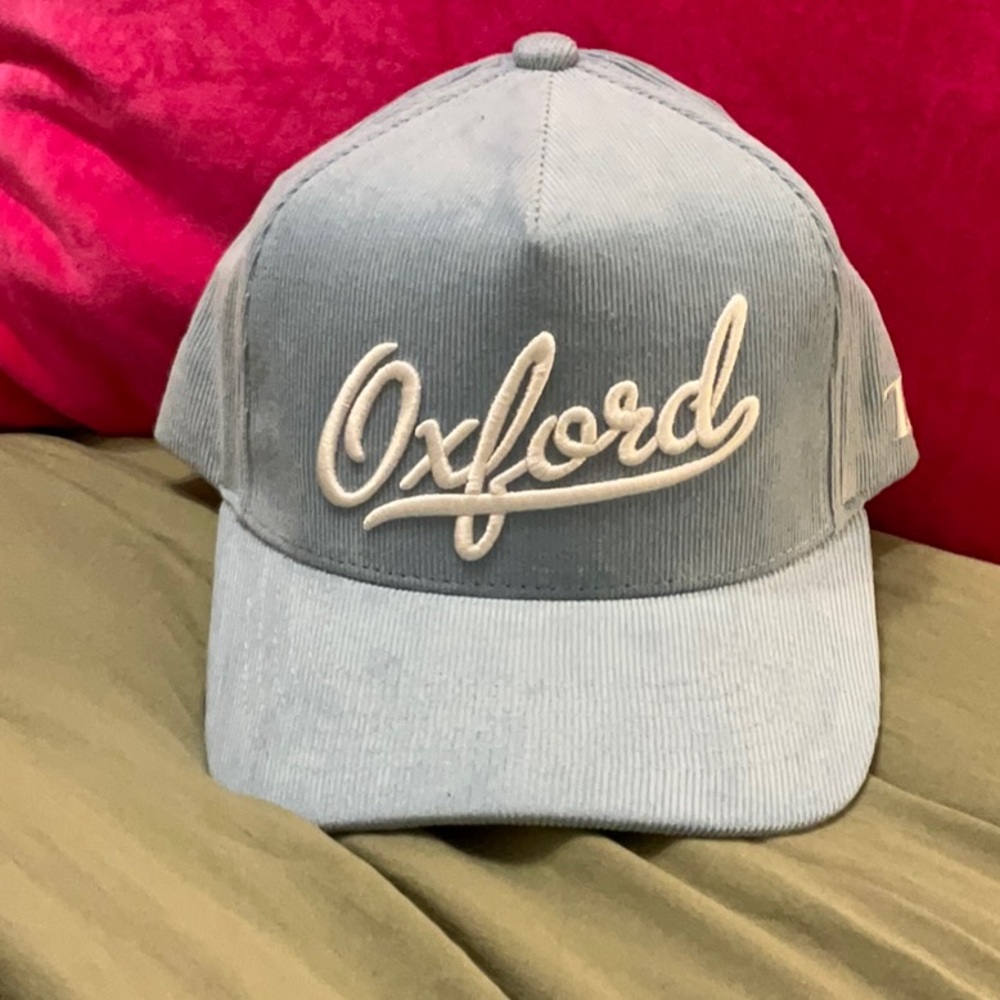 Oxford Embroidered Light Blue Corduroy Baseball Cap